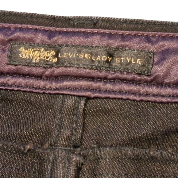 LEVI'S Lady Style Black Denim Skirt Rhinestones Size W27 - Picture 7 of 16